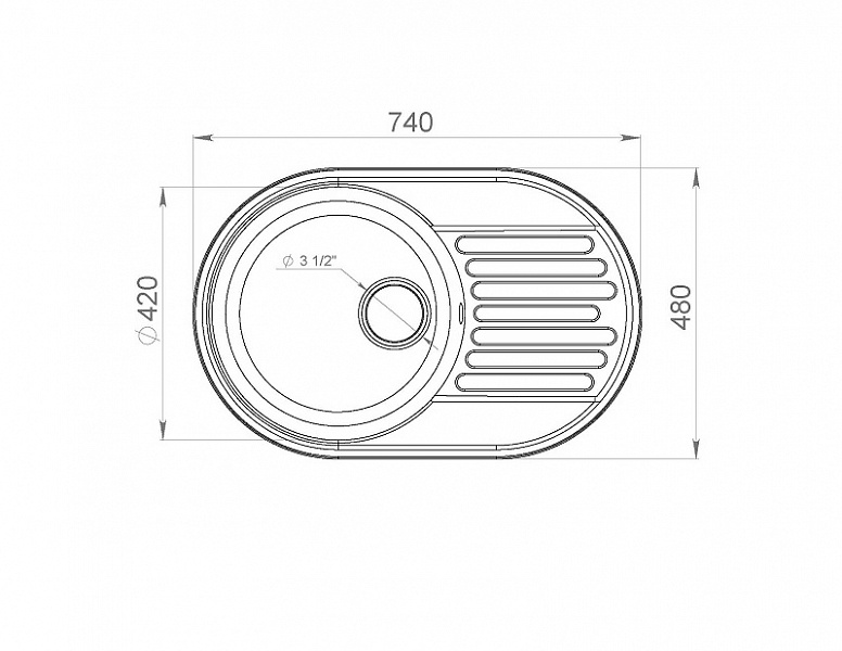 Мойка кварцевая LEX COMO 740 SPACE GRAY