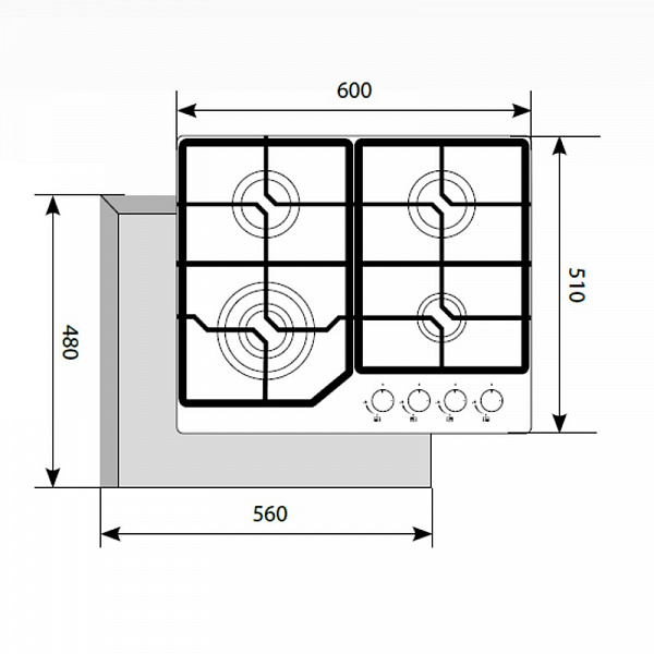Газовая панель LEX GVG 6040-1 IV LIGHT