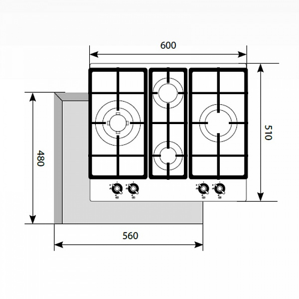 Газовая панель LEX GVG 643C BL